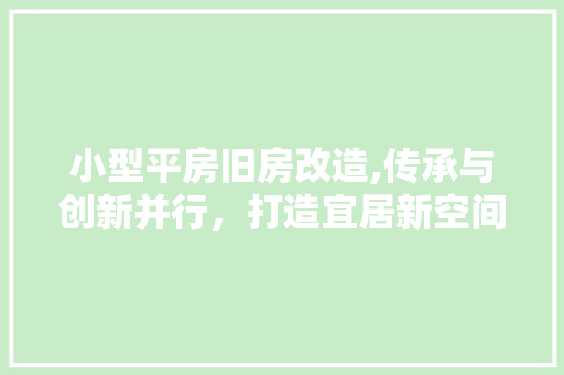 小型平房旧房改造,传承与创新并行，打造宜居新空间
