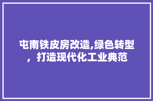 屯南铁皮房改造,绿色转型，打造现代化工业典范