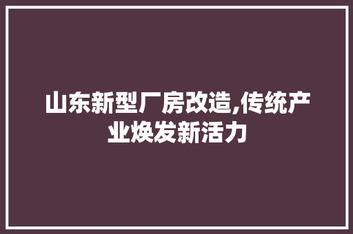 山东新型厂房改造,传统产业焕发新活力