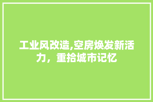 工业风改造,空房焕发新活力，重拾城市记忆