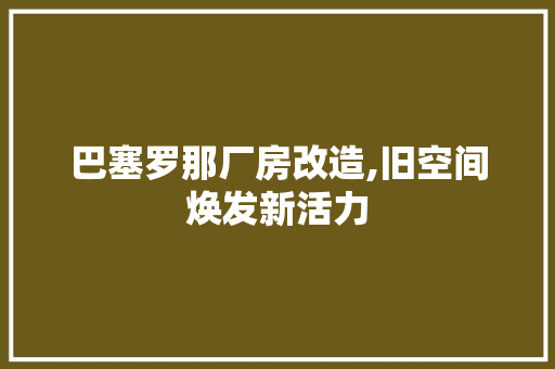 巴塞罗那厂房改造,旧空间焕发新活力