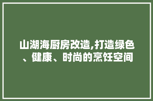 山湖海厨房改造,打造绿色、健康、时尚的烹饪空间