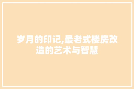 岁月的印记,最老式楼房改造的艺术与智慧