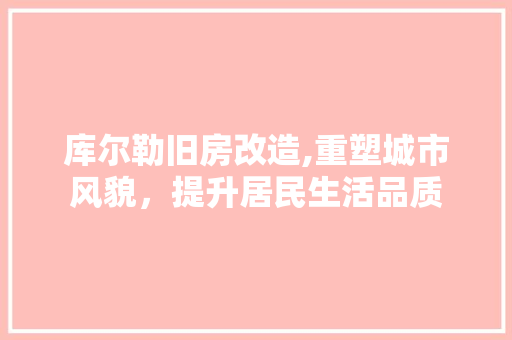 库尔勒旧房改造,重塑城市风貌，提升居民生活品质
