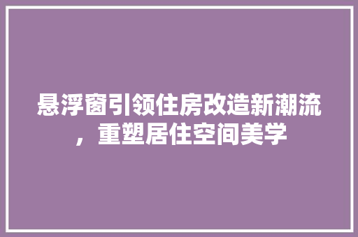 悬浮窗引领住房改造新潮流，重塑居住空间美学