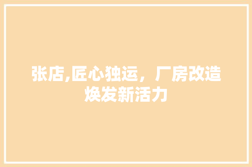 张店,匠心独运，厂房改造焕发新活力