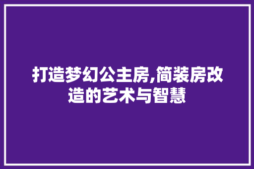 打造梦幻公主房,简装房改造的艺术与智慧