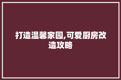打造温馨家园,可爱厨房改造攻略