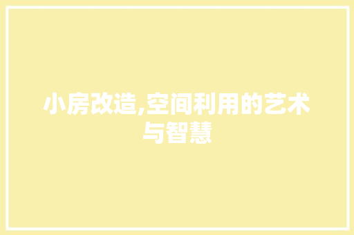 小房改造,空间利用的艺术与智慧