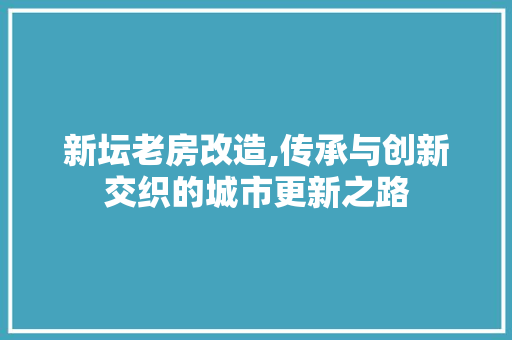 新坛老房改造,传承与创新交织的城市更新之路