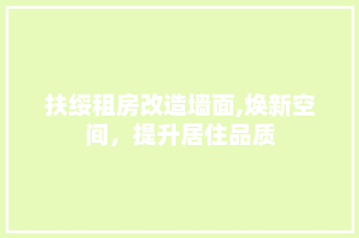 扶绥租房改造墙面,焕新空间，提升居住品质