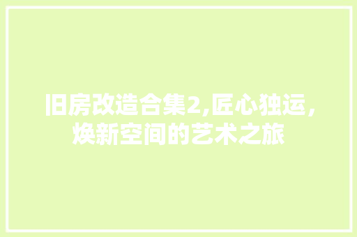 旧房改造合集2,匠心独运，焕新空间的艺术之旅