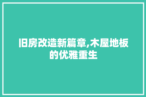 旧房改造新篇章,木屋地板的优雅重生