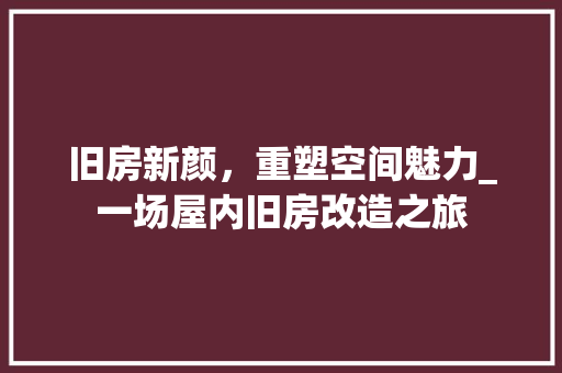 旧房新颜，重塑空间魅力_一场屋内旧房改造之旅