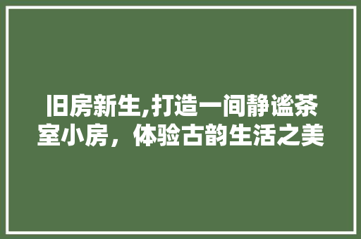 旧房新生,打造一间静谧茶室小房，体验古韵生活之美
