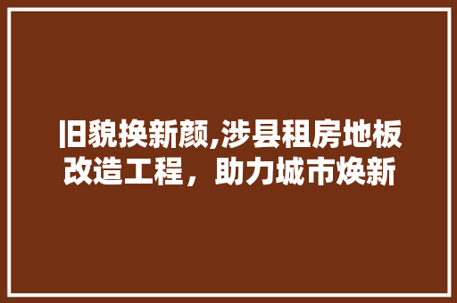 旧貌换新颜,涉县租房地板改造工程，助力城市焕新