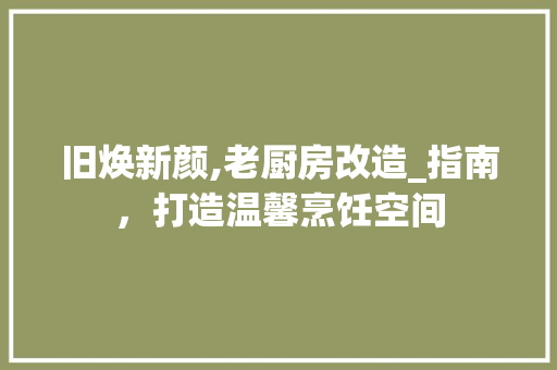 旧焕新颜,老厨房改造_指南，打造温馨烹饪空间