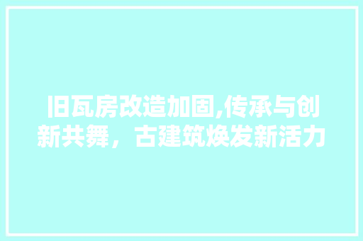 旧瓦房改造加固,传承与创新共舞，古建筑焕发新活力