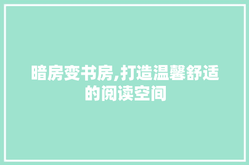 暗房变书房,打造温馨舒适的阅读空间