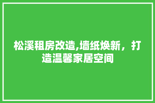 松溪租房改造,墙纸焕新，打造温馨家居空间
