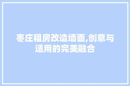 枣庄租房改造墙面,创意与适用的完美融合