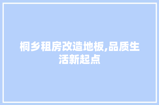 桐乡租房改造地板,品质生活新起点