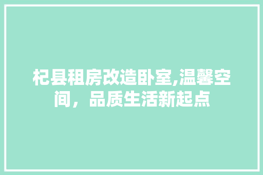 杞县租房改造卧室,温馨空间，品质生活新起点