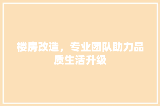楼房改造，专业团队助力品质生活升级