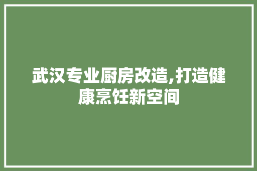 武汉专业厨房改造,打造健康烹饪新空间