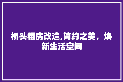 桥头租房改造,简约之美，焕新生活空间