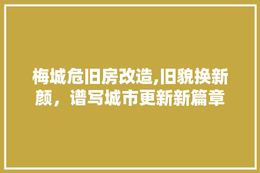 梅城危旧房改造,旧貌换新颜，谱写城市更新新篇章