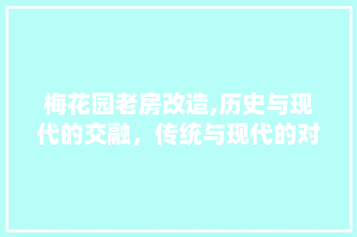 梅花园老房改造,历史与现代的交融，传统与现代的对话