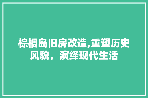 棕榈岛旧房改造,重塑历史风貌，演绎现代生活
