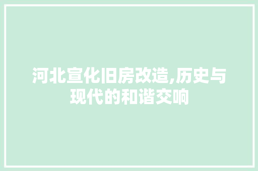 河北宣化旧房改造,历史与现代的和谐交响