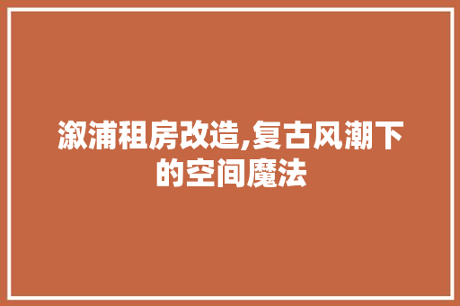 溆浦租房改造,复古风潮下的空间魔法