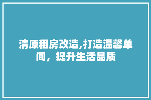 清原租房改造,打造温馨单间，提升生活品质