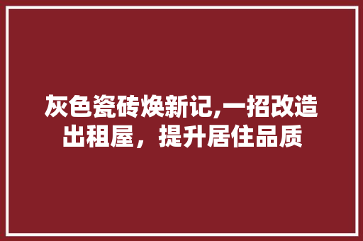 灰色瓷砖焕新记,一招改造出租屋，提升居住品质