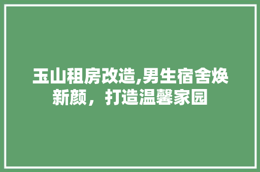 玉山租房改造,男生宿舍焕新颜，打造温馨家园