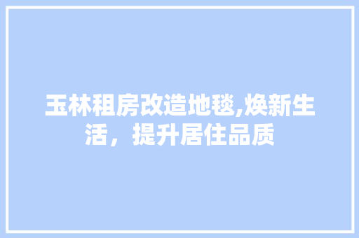 玉林租房改造地毯,焕新生活，提升居住品质