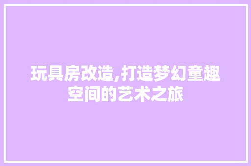 玩具房改造,打造梦幻童趣空间的艺术之旅