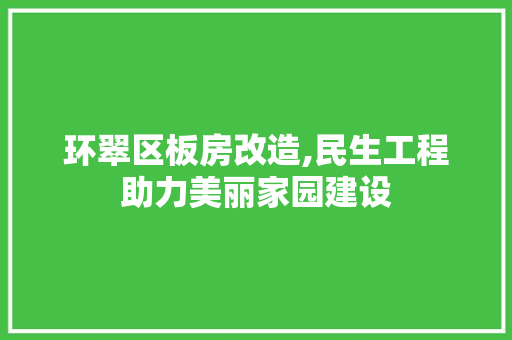 环翠区板房改造,民生工程助力美丽家园建设