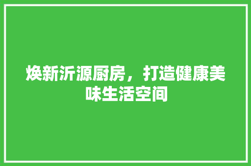 焕新沂源厨房，打造健康美味生活空间