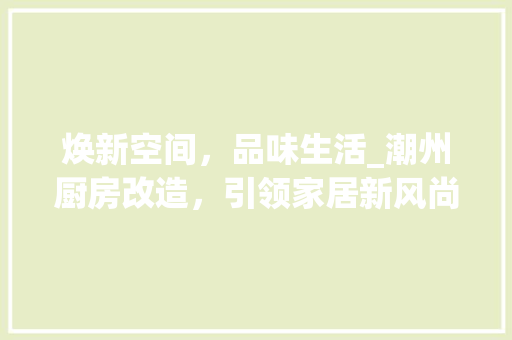 焕新空间，品味生活_潮州厨房改造，引领家居新风尚