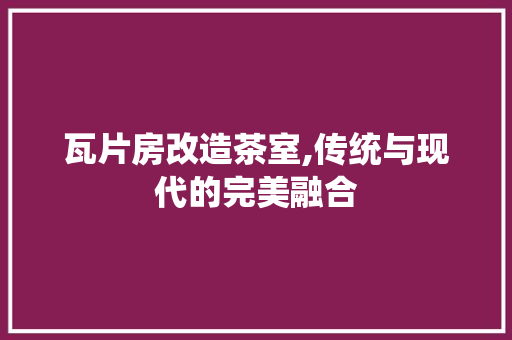 瓦片房改造茶室,传统与现代的完美融合