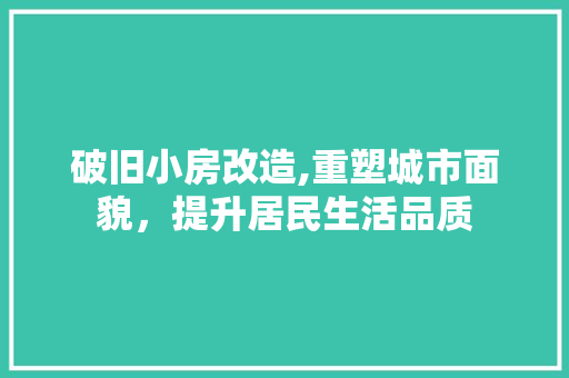 破旧小房改造,重塑城市面貌，提升居民生活品质