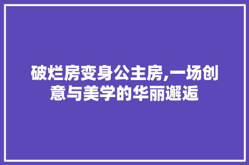 破烂房变身公主房,一场创意与美学的华丽邂逅