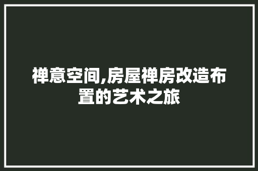 禅意空间,房屋禅房改造布置的艺术之旅