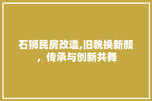 石狮民房改造,旧貌换新颜，传承与创新共舞