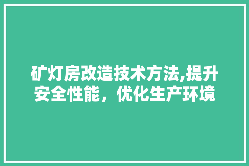 矿灯房改造技术方法,提升安全性能，优化生产环境