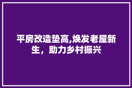 平房改造垫高,焕发老屋新生，助力乡村振兴